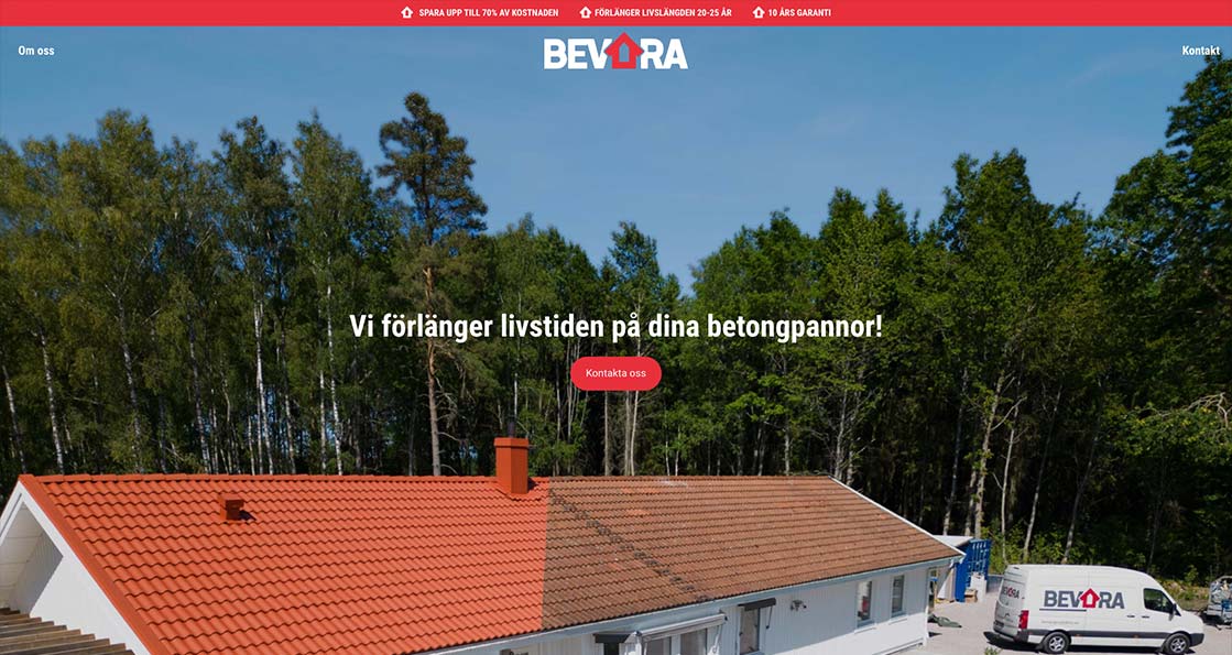 Bevara Produkter AB - Kundcase hemsida