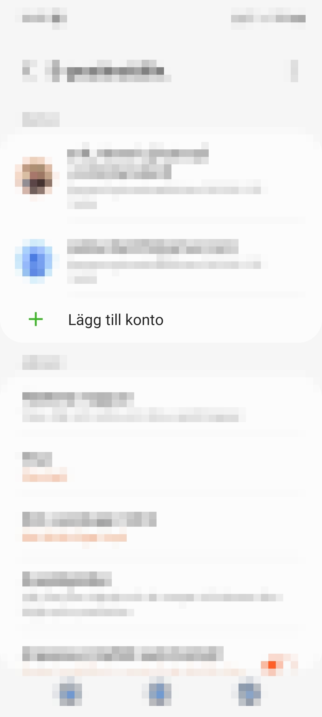 Android klicka på lägga till konto