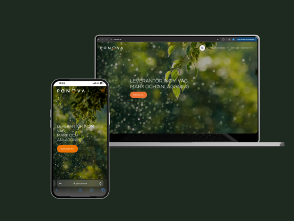 Bild på Ponova Nordic AB ny skapade hemsida